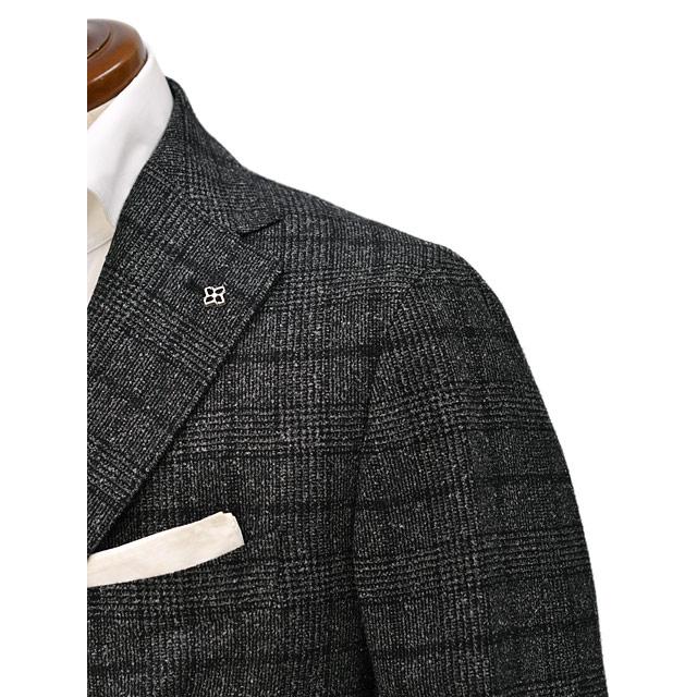 【size44,46】TAGLIATORE【タリアトーレ】シングルジャケット 1SMC22K MONTECARLO ウール グレンチェック チャコールグレーの画像