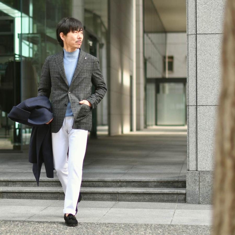 【size44,46】TAGLIATORE【タリアトーレ】シングルジャケット 1SMC22K MONTECARLO ウール グレンチェック チャコールグレーの画像