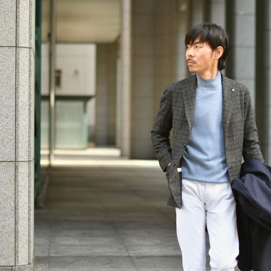 【size44,46】TAGLIATORE【タリアトーレ】シングルジャケット 1SMC22K MONTECARLO ウール グレンチェック チャコールグレーの画像