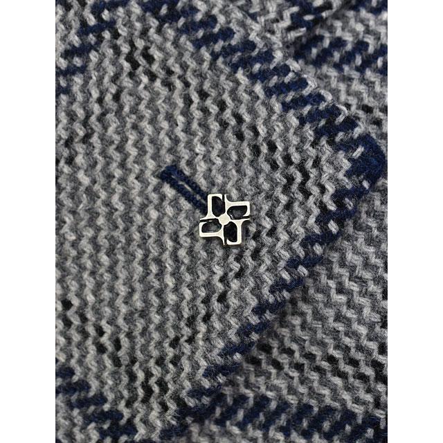 【size46,48】TAGLIATORE【タリアトーレ】シングルジャケット 1SMC22K MONTECARLO ウール ナイロン チェック グレー×ネイビーの画像