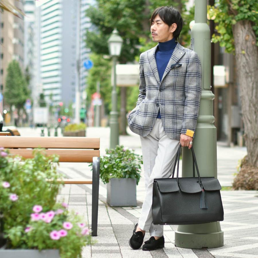 【size46,48】TAGLIATORE【タリアトーレ】シングルジャケット 1SMC22K MONTECARLO ウール ナイロン チェック グレー×ネイビーの画像
