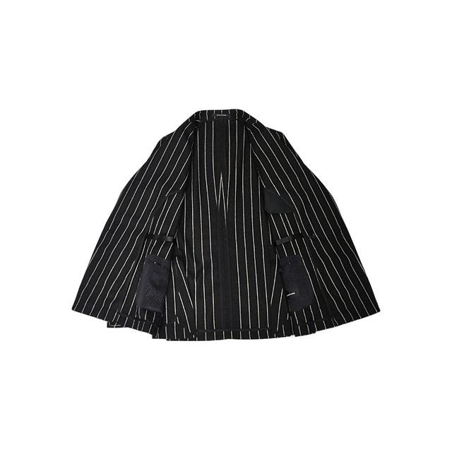 【FINAL SALE】TAGLIATORE【タリアトーレ】ダブルジャケット G-GLEN2DK 850049 N1175 グレン リネン ナイロン ストライプ ブラック×ホワイトの画像