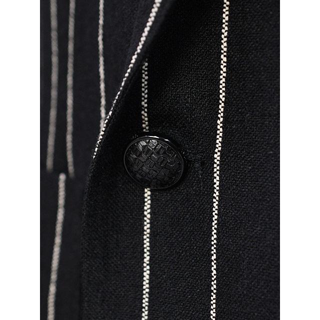 【FINAL SALE】TAGLIATORE【タリアトーレ】ダブルジャケット G-GLEN2DK 850049 N1175 グレン リネン ナイロン ストライプ ブラック×ホワイトの画像