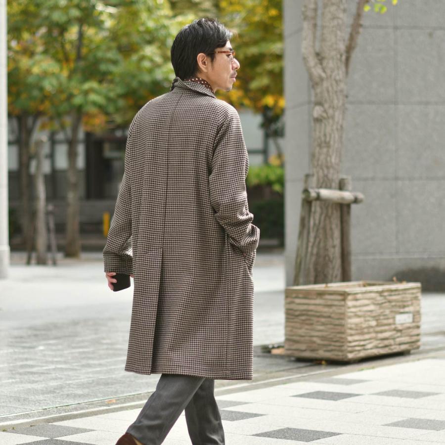 TAGLIATORE【タリアトーレ】バルカラーコート SAM 310010F T1122 ヴァージンウール 千鳥 ベージュ×ブラックの画像