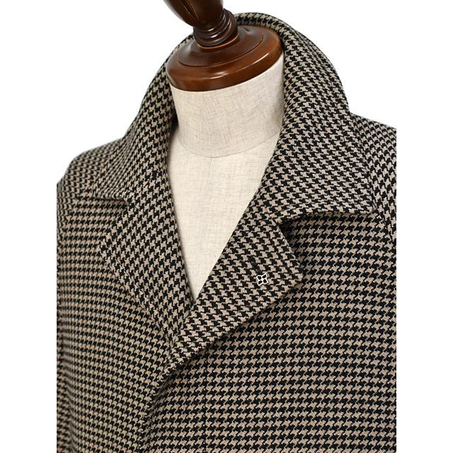 TAGLIATORE【タリアトーレ】バルカラーコート SAM 310010F T1122 ヴァージンウール 千鳥 ベージュ×ブラックの画像