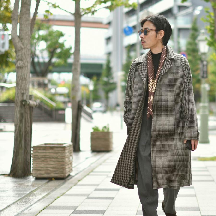 TAGLIATORE【タリアトーレ】バルカラーコート SAM 310010F T1122 ヴァージンウール 千鳥 ベージュ×ブラックの画像