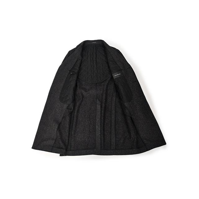 TAGLIATORE【タリアトーレ】シングルアルスターコート THOMAS 610016S S1384 ヴァージンウール カシミヤ ヘリンボーン チャコールグレーの画像