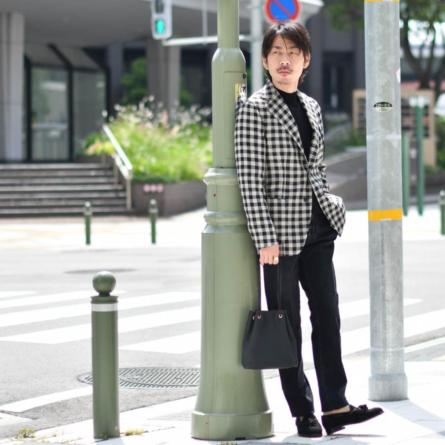 TITO ALLEGRETTO【ティト アレグレット】シングルジャケット TA05241044 ウール リネン ビッグギンガム ブラック×ホワイトの画像
