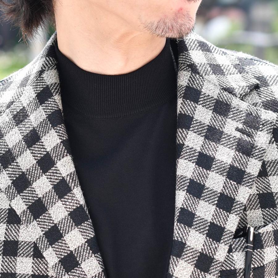 TITO ALLEGRETTO【ティト アレグレット】シングルジャケット TA05241044 ウール リネン ビッグギンガム ブラック×ホワイトの画像