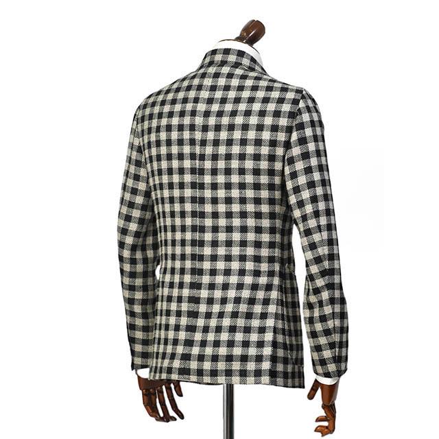 TITO ALLEGRETTO【ティト アレグレット】シングルジャケット TA05241044 ウール リネン ビッグギンガム ブラック×ホワイトの画像