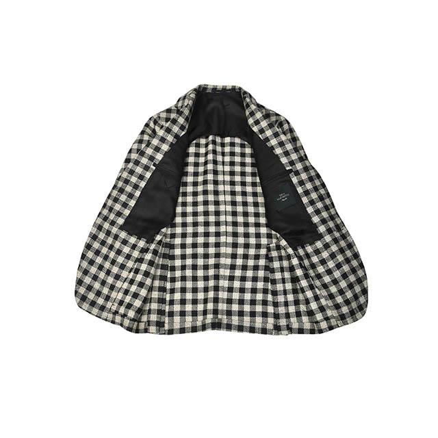 TITO ALLEGRETTO【ティト アレグレット】シングルジャケット TA05241044 ウール リネン ビッグギンガム ブラック×ホワイトの画像