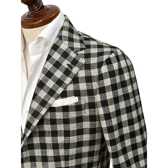 TITO ALLEGRETTO【ティト アレグレット】シングルジャケット TA05241044 ウール リネン ビッグギンガム ブラック×ホワイトの画像