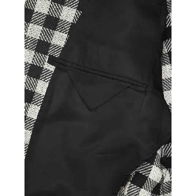 TITO ALLEGRETTO【ティト アレグレット】シングルジャケット TA05241044 ウール リネン ビッグギンガム ブラック×ホワイトの画像