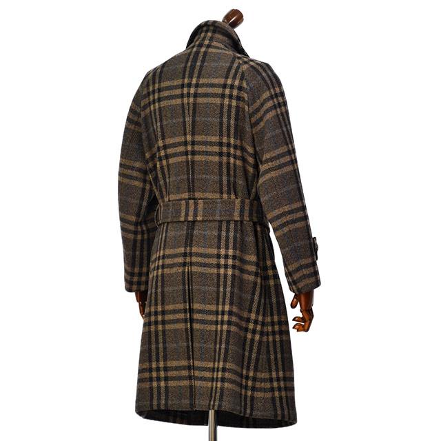 TITO ALLEGRETTO【ティト アレグレット】ダブルベルテッドコート 08H06-02-CQG ウール カシミヤ チェック ブラウン×ブラック |  | 01