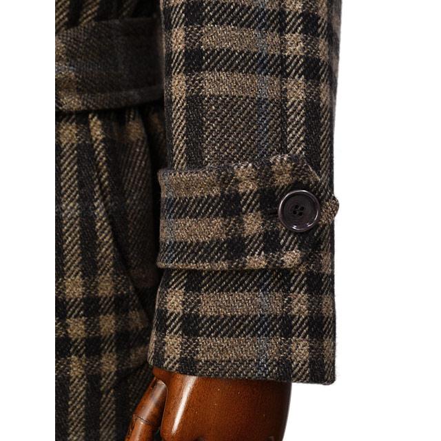 TITO ALLEGRETTO【ティト アレグレット】ダブルベルテッドコート 08H06-02-CQG ウール カシミヤ チェック ブラウン×ブラック |  | 04