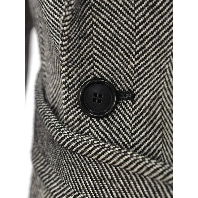TITO ALLEGRETTO【ティト アレグレット】ダブルベルテッドコート C3345 801 ウール ヘリンボーン ブラック×ホワイトの画像