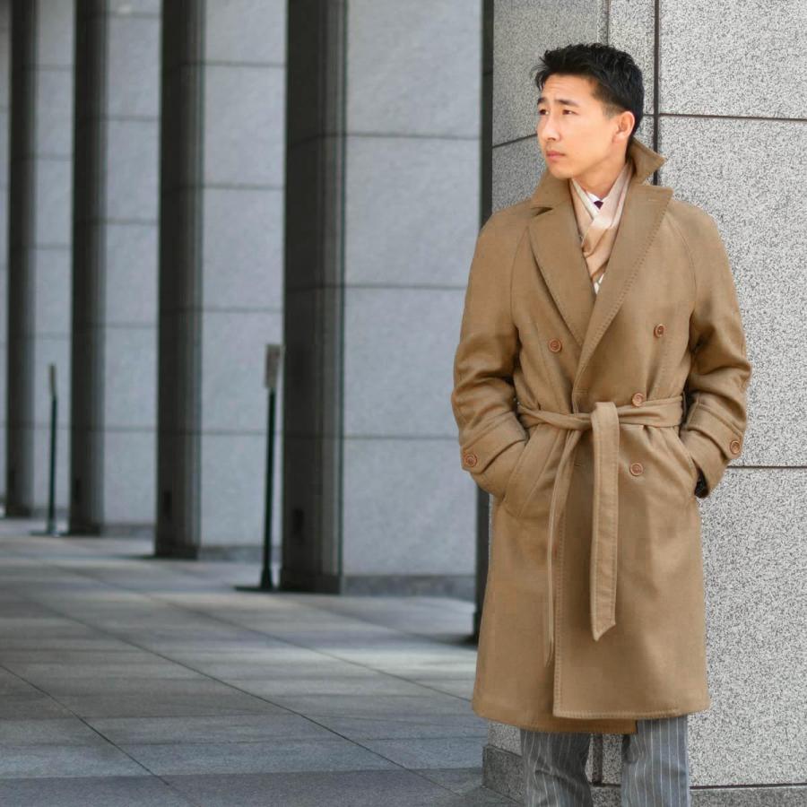 TITO ALLEGRETTO【ティト アレグレット】ダブルベルテッドコート 3890 DOPPIO FANCY 266 ウール ナイロン キャメルの画像