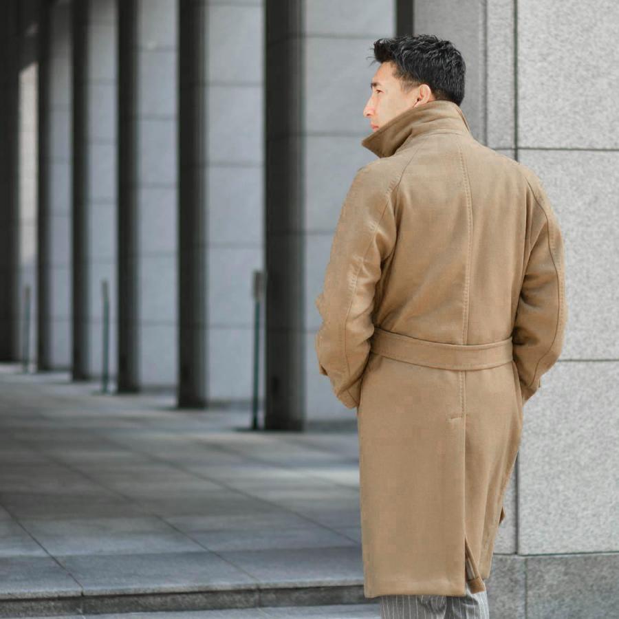 TITO ALLEGRETTO【ティト アレグレット】ダブルベルテッドコート 3890 DOPPIO FANCY 266 ウール ナイロン キャメルの画像