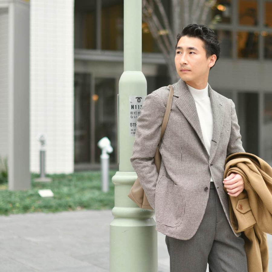 TITO ALLEGRETTO【ティト アレグレット】シングルジャケット 304D TA-05-253-006 ヴァージンウール 千鳥 ブラウン×ベージュの画像