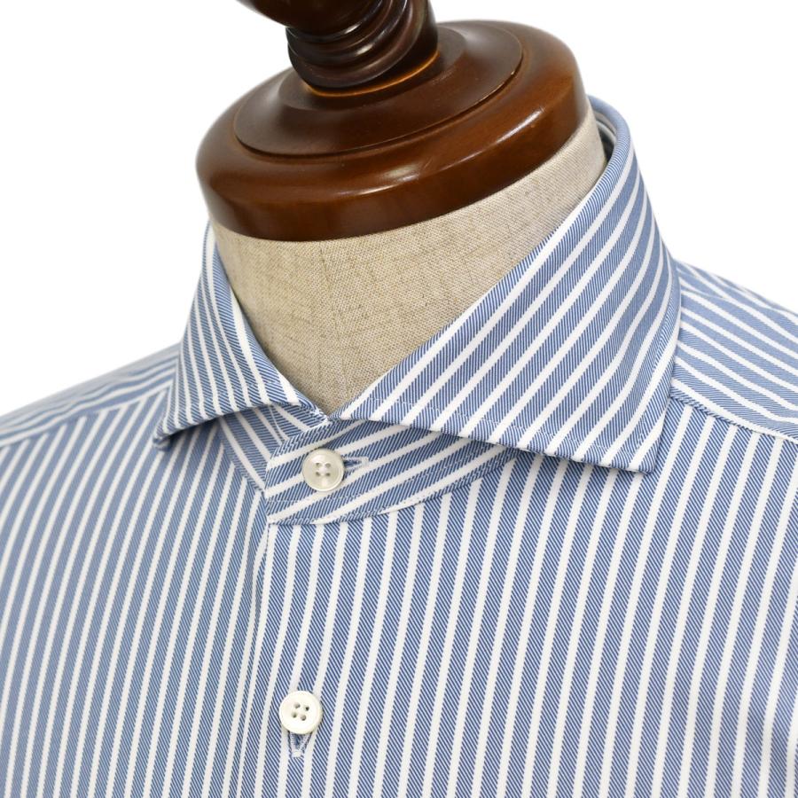 【18日 20時〜 P5倍】Xacus【ザッカス/ザカス】ワイドカラーアクティブシャツ ACT623 91619 2 ナイロン ストレッチ 白抜きストライプ サックス | 