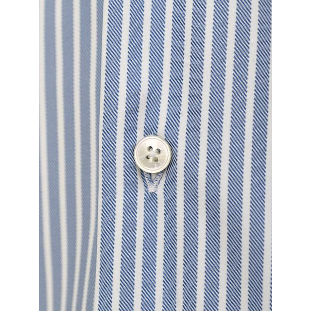 【18日 20時〜 P5倍】Xacus【ザッカス/ザカス】ワイドカラーアクティブシャツ ACT623 91619 2 ナイロン ストレッチ 白抜きストライプ サックス |  | 05