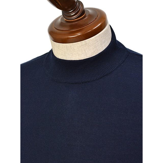 ZANONE【ザノーネ】半袖モックネック 812136 ZY318 Z0542 コットン ネイビー_2