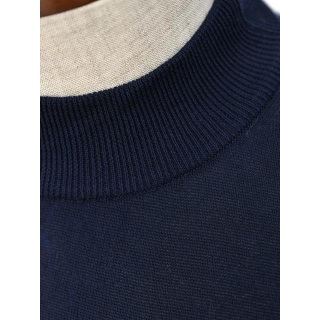 ZANONE【ザノーネ】半袖モックネック 812136 ZY318 Z0542 コットン ネイビー_3