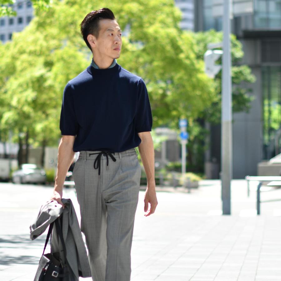 ZANONE【ザノーネ】半袖モックネック 812136 ZY318 Z0542 コットン ネイビー_5