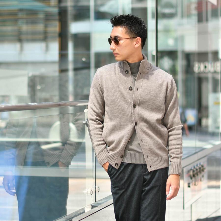 Nicolo Ceschi Berrini スタンドカラーレザー　グレー NICOLO' CESCHI BERRINI stand collar cotton jacket | NOIR ONLINE