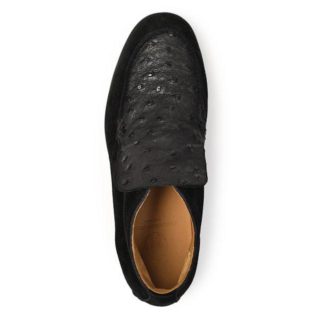 ANTONIO PIO MELE【アントニオピオメーレ】SERDIO アンクルブーツ STRUZZO VELOUR オーストリッチ ベロアスエード NERO ブラックの画像