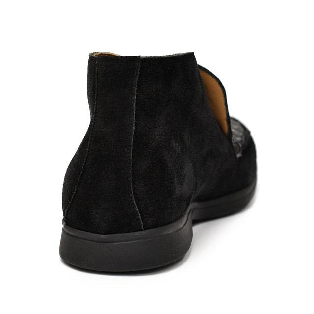 ANTONIO PIO MELE【アントニオピオメーレ】SERDIO アンクルブーツ STRUZZO VELOUR オーストリッチ ベロアスエード NERO ブラックの画像