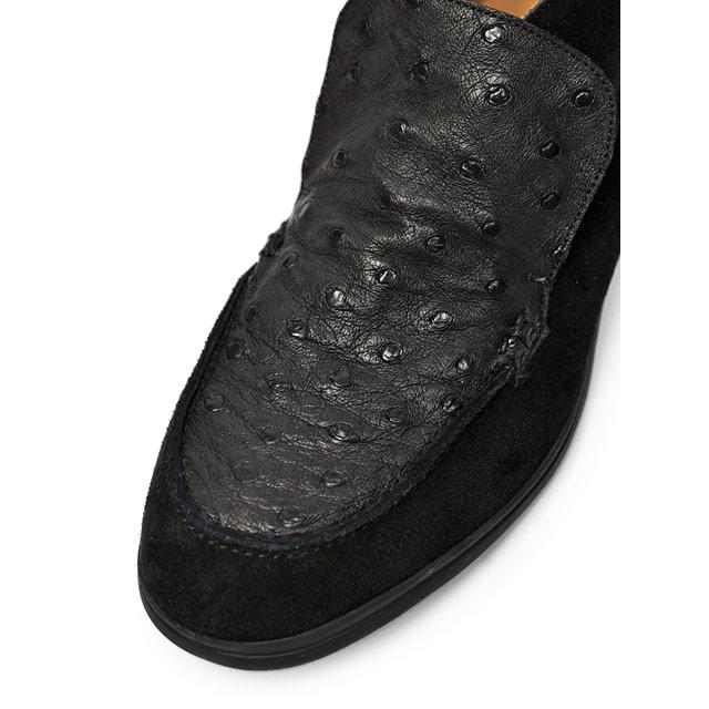 ANTONIO PIO MELE【アントニオピオメーレ】SERDIO アンクルブーツ STRUZZO VELOUR オーストリッチ ベロアスエード NERO ブラックの画像