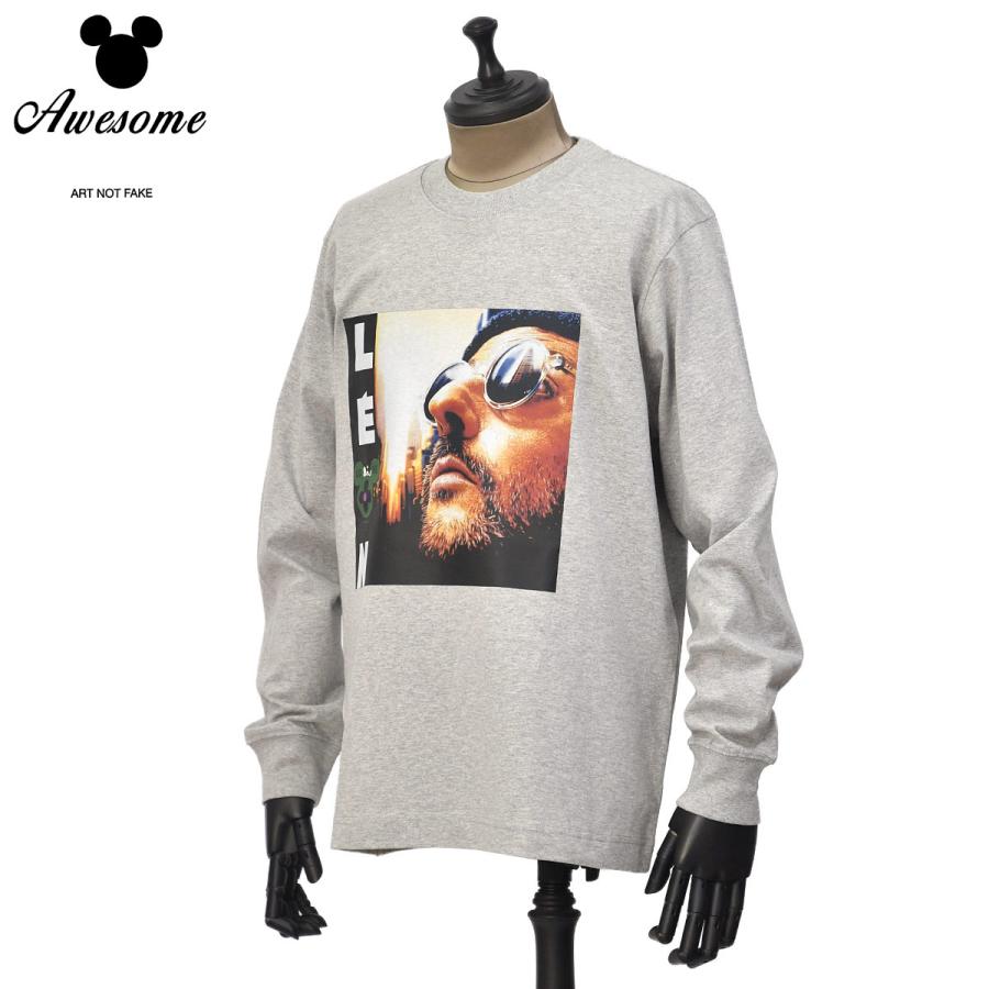 AWESOME【オーサム】ロングスリーヴプリントTシャツ MIAMI LONG TEE 25FW025 HEATHER GREY コットン レオン グレー | 