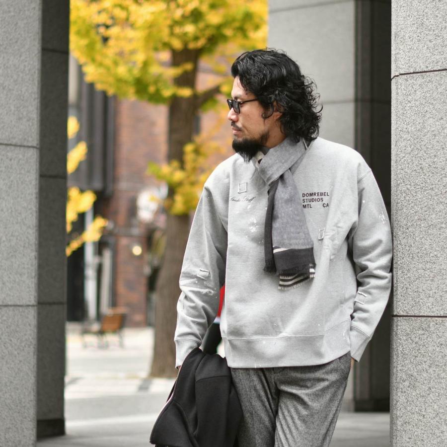 DOMREBEL【ドムレーベル】クルーネックスウェット STAFF SWEATSHIRT HEATHER GREY コットン グレー_5