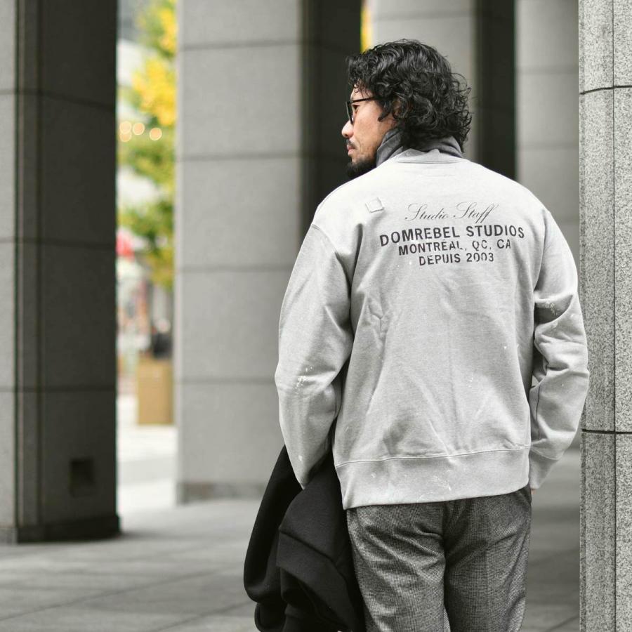 DOMREBEL【ドムレーベル】クルーネックスウェット STAFF SWEATSHIRT HEATHER GREY コットン グレー_6