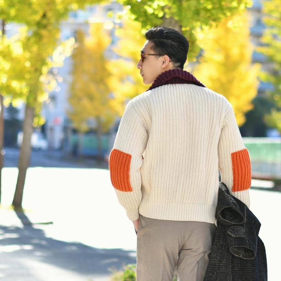 【FINAL SALE 返品交換不可】【size44，48】DOPPIAA【ドッピアアー】ニットブルゾン AANICE R7800 02 PIANNA ウール ポリアミド オフホワイト ボルドーオレンジ_9