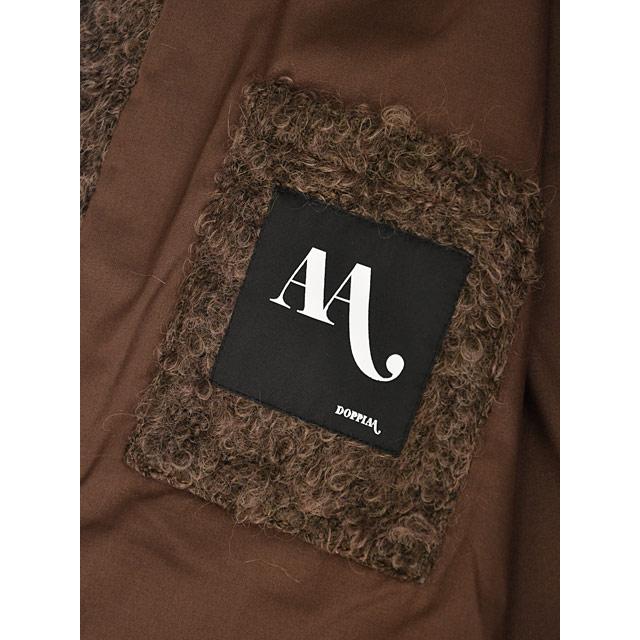 【FINAL SALE 返品交換不可】DOPPIAA【ドッピアアー】スタンドカラージャケット AASTI C X4406 80 MARRONE アセテート ウール ブラウンの画像