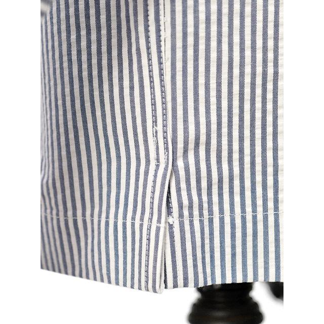 DOPPIAA【ドッピアアー】オーバーシャツ AABBA  AB7303 0120 BIANCO E BLU MARINE コットン シアサッカー ブルー ホワイトの画像