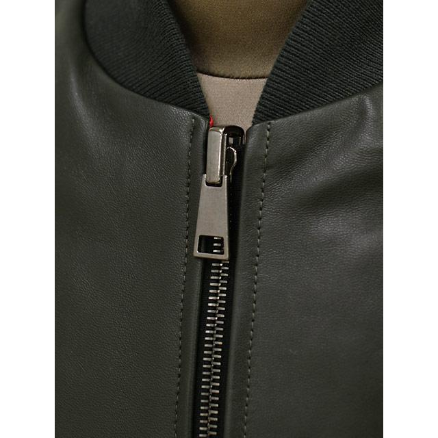 EMMETI【エンメティ】MA-1ブルゾン OLIVER SP LAMB SKIN NAPPA CERATA VERDE オリバー ラムレザー ディープグリーン | EMMETI | 03