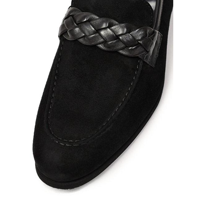 Ferrante【フェランテ】 別注150周年限定 イントレチャートサドルローファー CAPRI  ETON CAMOSCIO NERO 010 スエード カーフ ブラックの画像