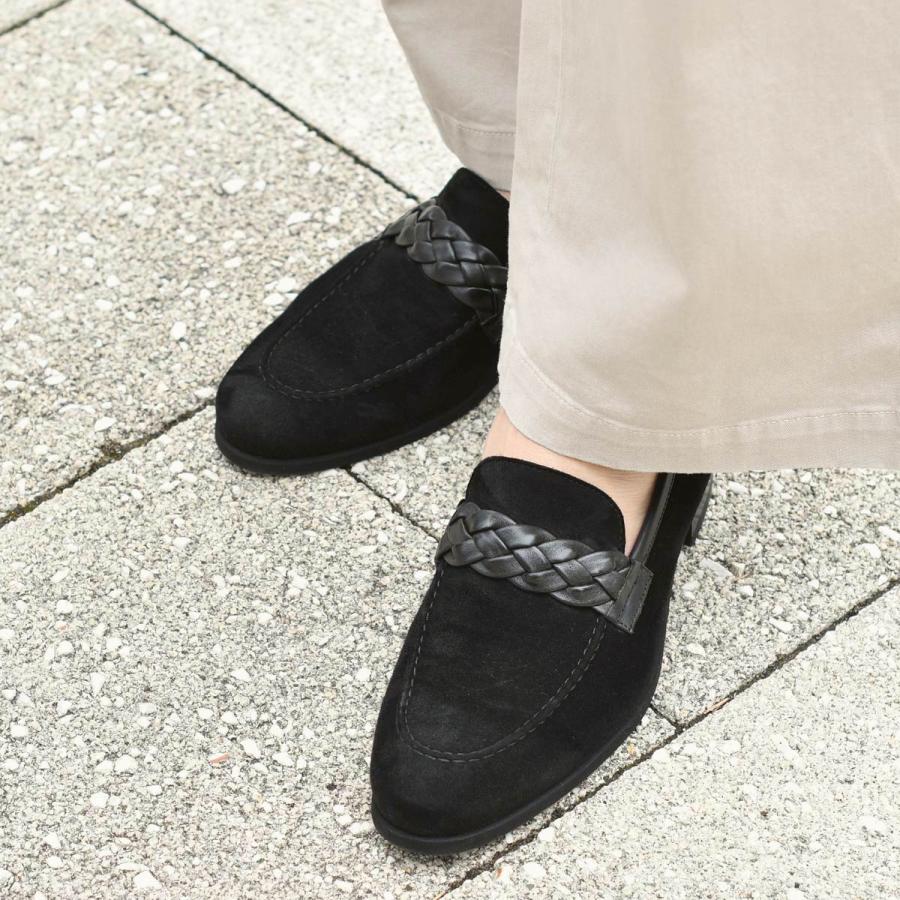 Ferrante【フェランテ】 別注150周年限定 イントレチャートサドルローファー CAPRI  ETON CAMOSCIO NERO 010 スエード カーフ ブラックの画像