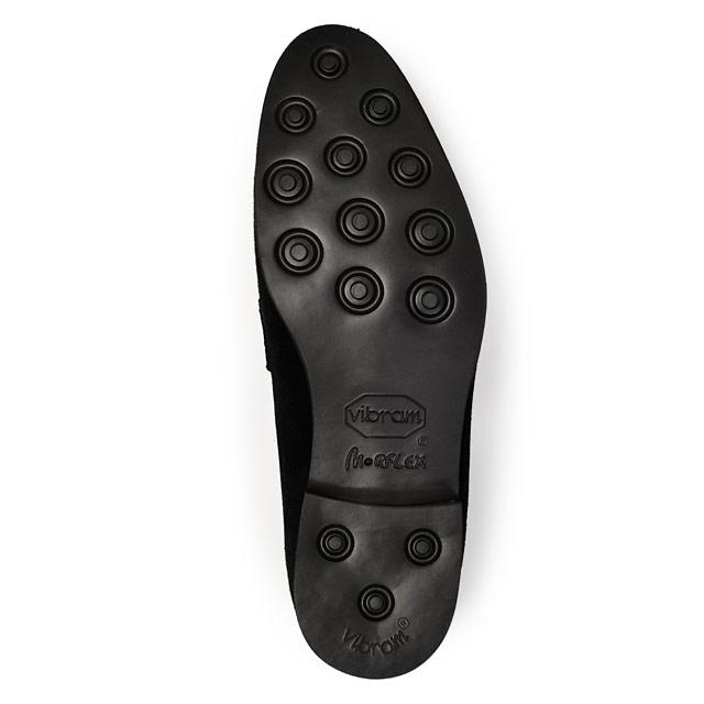 Ferrante【フェランテ】シングルモンクストラップローファー SIRENA ETON CAMOSICO RASTY NERO 010 スエード エンボスカーフ ブラックの画像