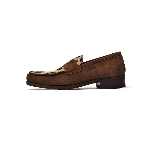 Ferrante【フェランテ】コンビコインローファー MARE ETON CAMOSICO CAVALLINI TARTUFO LEOPARDO SOMALIA 010 スエード ハラコ トリュフブラウン レオパードの画像