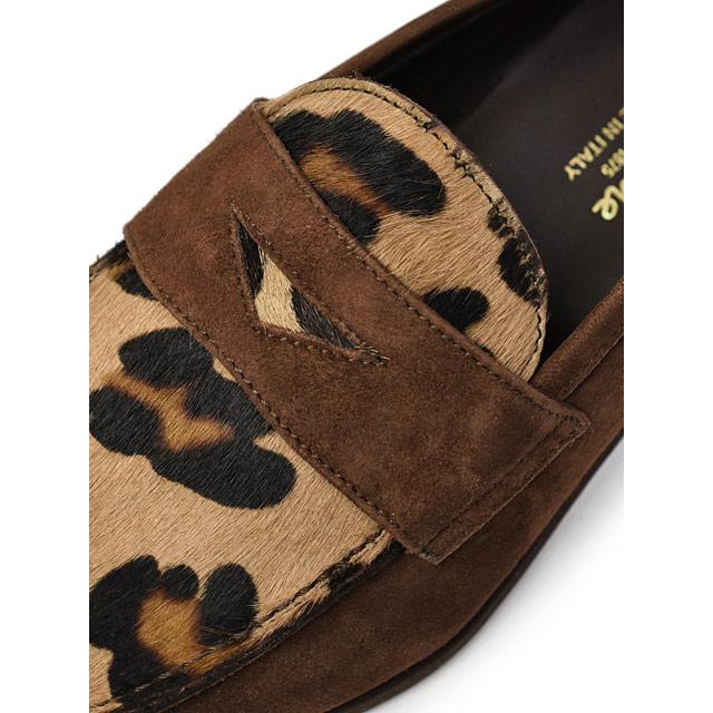 Ferrante【フェランテ】コンビコインローファー MARE ETON CAMOSICO CAVALLINI TARTUFO LEOPARDO SOMALIA 010 スエード ハラコ トリュフブラウン レオパードの画像