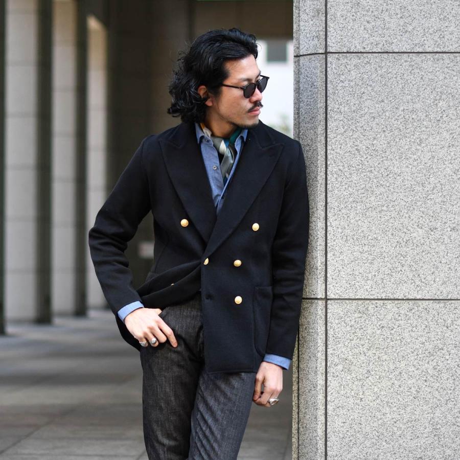 Finjack【フィンジャック】ダブルニットジャケット FGD2 G HALF MILANO C NERO 88KN ミラノリブコットン ブラック | MILANO | 07