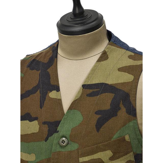 【FINAL SALE】FORTELA【フォルテラ】シングルベスト RYAN CAMOUFLAGE GREEN コットン カモフラージュ グリーン | MILITARY | 02