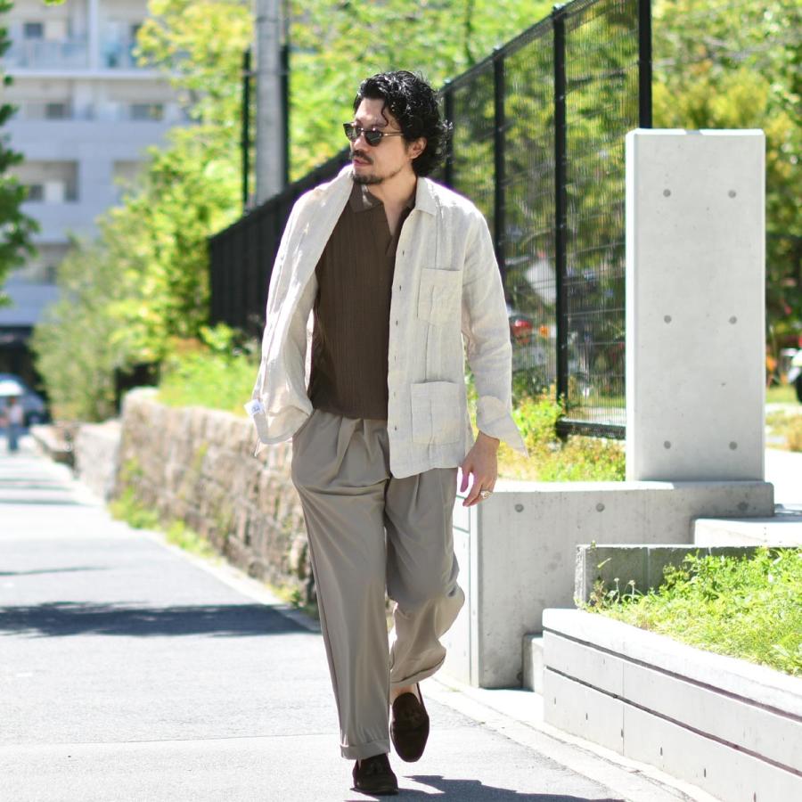 ALESSANDRO GHERARDI【アレッサンドロ・ゲラルディ】シャツブルゾン GUAYABERA 1082 921 リネン ベージュの画像
