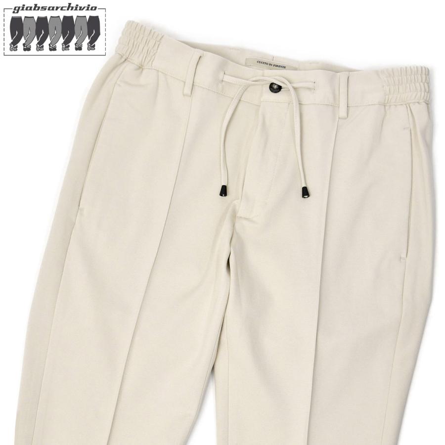 【18日 20時〜 P5倍】giab's ARCHIVIO【ジャブス アルキヴィオ】リラックスパンツ MASACCIO M1 A5666 02 ニューウォッシャブルジャージー オフホワイト | giab's ARCHIVIO