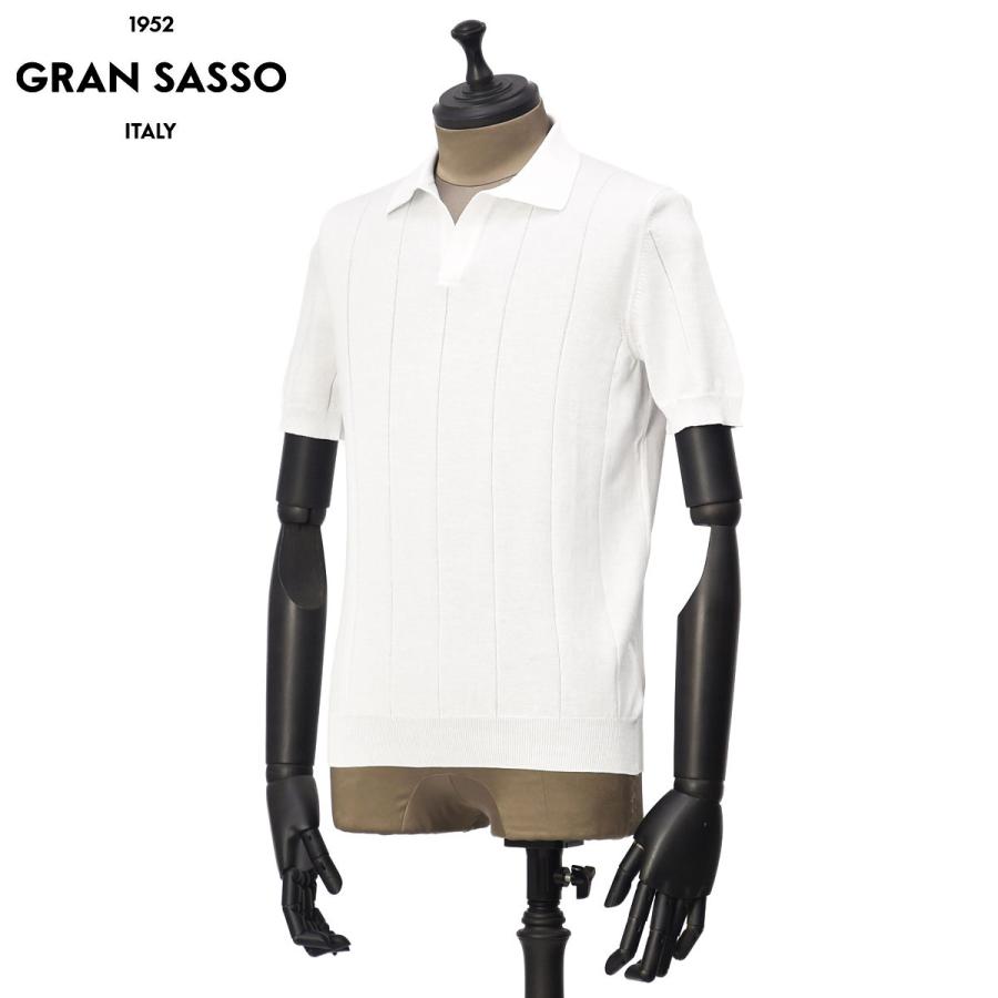 【イタリア製】GRAN SASSO コットンパイル　スキッパーニットポロシャツ Gran Sasso（グランサッソ） GRAN SASSO【グランサッソ】スキッパー