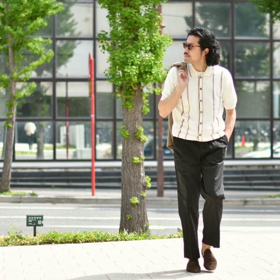 GRAN SASSO【グランサッソ】ニットシャツ 59135 18041 005 オーガニックコットン 12G ホワイト_8